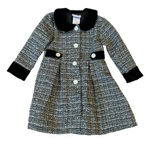 Blueberi Boulevard Black and White Pea Coat